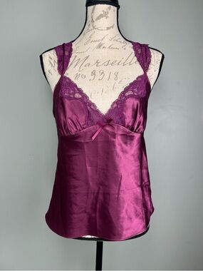 Satin Pajama Set in Magenta/Plum